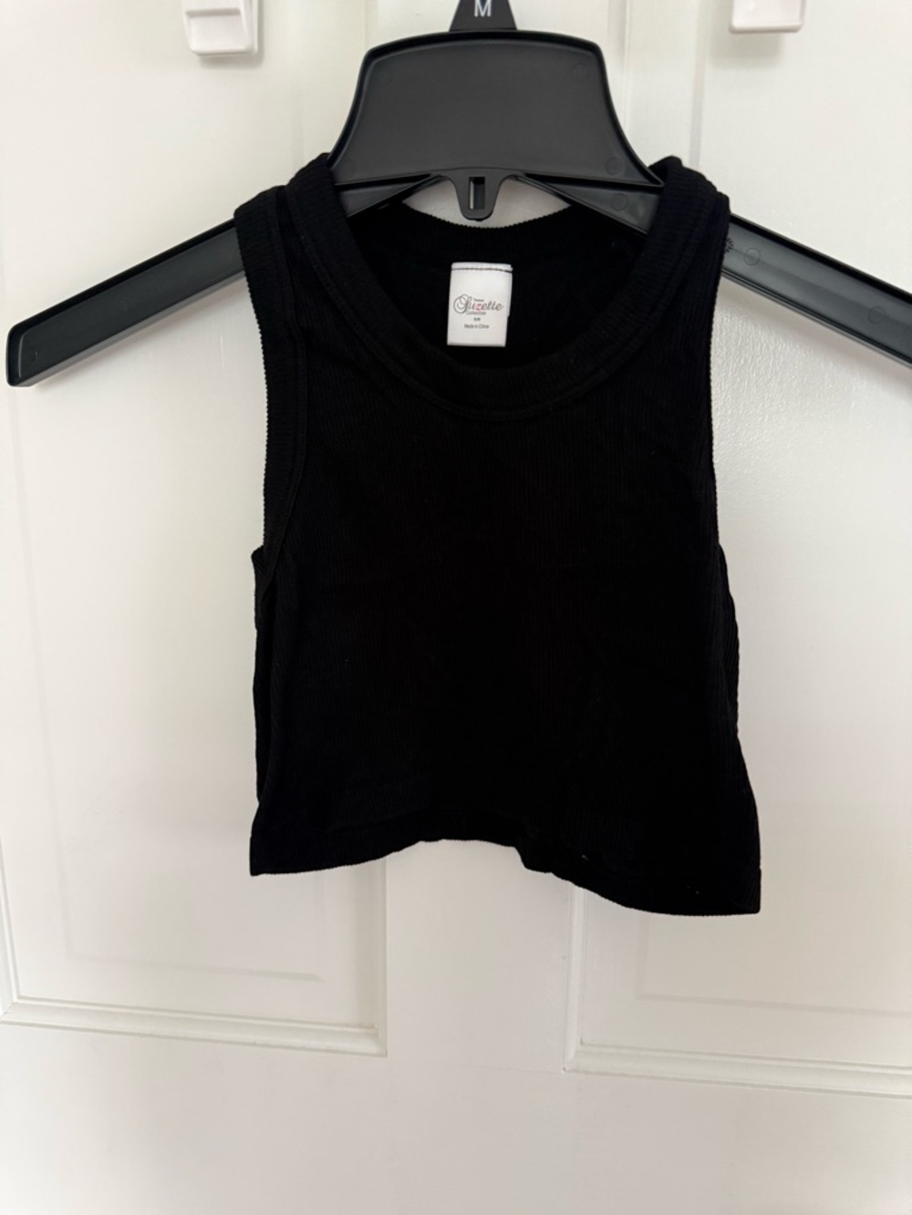 Suzette Black Ribbed Cropped Tank - Women
